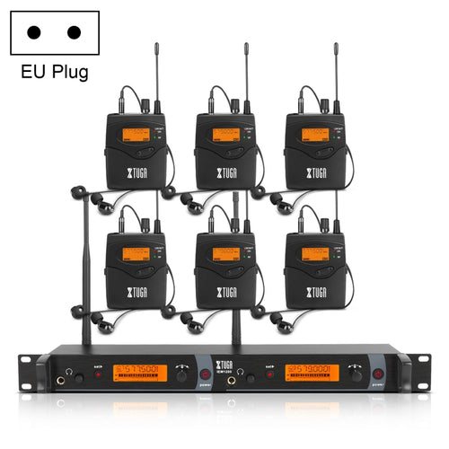 XTUGA IEM1200 เครื่องส่งสัญญาณไร้สาย 6 Bodypack Stage นักร้องชนิดใส่ในหูระบบ, Transmitter 6 Bodypack