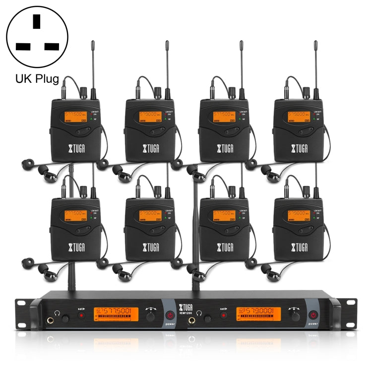 XTUGA IEM1200 เครื่องส่งสัญญาณไร้สาย 8 Bodypack Stage นักร้องชนิดใส่ในหูระบบ, Transmitter 8 Bodypack