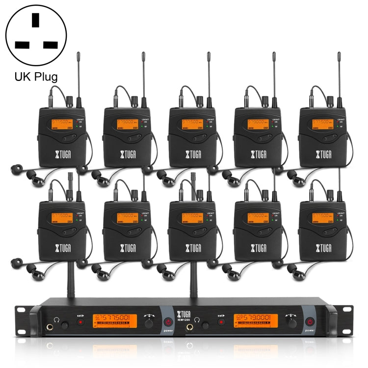 XTUGA IEM1200 เครื่องส่งสัญญาณไร้สาย 10 Bodypack Stage นักร้องชนิดใส่ในหูระบบ, Transmitter 10 Bodypack