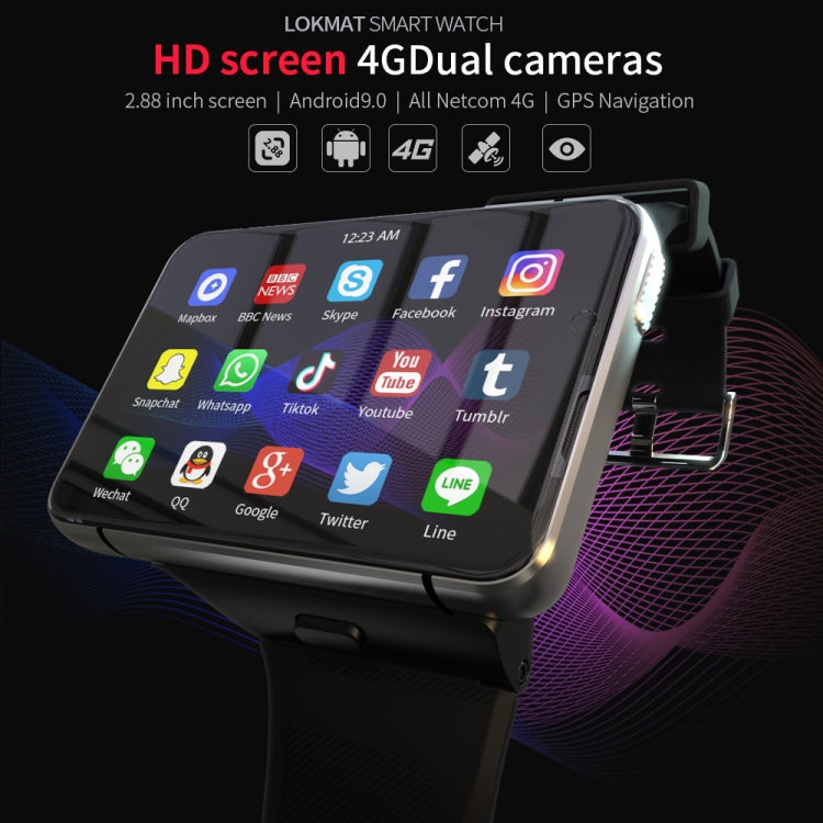 LOKMAT APPLLP Max 4G โทรดูสมาร์ท, 2.88 นิ้ว MTK6761 Quad Core, 4GB 64GB, Android 9.0, GPS, อัตราการเต้นของหัวใจ