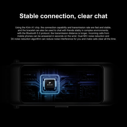 สร้อยข้อมือสมาร์ท Huawei TalkBand B7 ดั้งเดิม, หน้าจอ 1.53 นิ้ว, รองรับการโทรผ่าน Bluetooth / อัตราการเต้นของหัวใจ / ออกซิเจนในเลือด / การตรวจสอบการนอนหลับ