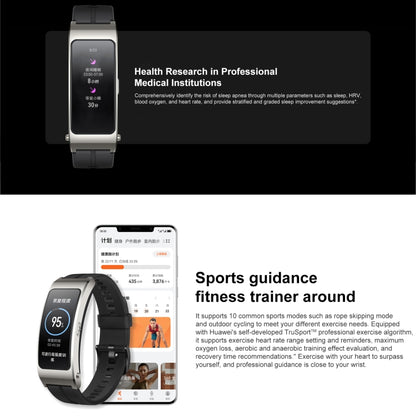 สร้อยข้อมือสมาร์ท Huawei TalkBand B7 ดั้งเดิม, หน้าจอ 1.53 นิ้ว, รองรับการโทรผ่าน Bluetooth / อัตราการเต้นของหัวใจ / ออกซิเจนในเลือด / การตรวจสอบการนอนหลับ