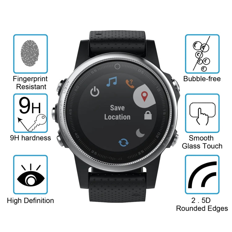 2 ชิ้น ENKAY Hat-Prince สำหรับ Garmin Fenix 5S ดูสมาร์ท 0.2 มิลลิเมตร 9H ความแข็งพื้นผิว 2.15D ฟิล์มกระจกนิรภัยป้องกันการระเบิด