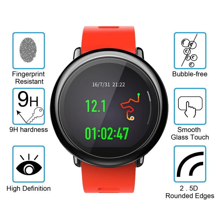 2 ชิ้น ENKAY Hat-Prince สำหรับ Xiaomi Huami AMAZFIT ดูสมาร์ท 0.2 มิลลิเมตร 9H ความแข็งพื้นผิว 2.15D ฟิล์มหน้าจอกระจกนิรภัยป้องกันการระเบิด
