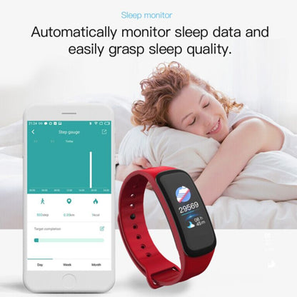 TLW B1 Plus Fitness Tracker 0.96 นิ้วหน้าจอสี Bluetooth 4.0 สายรัดข้อมือสร้อยข้อมือสมาร์ท, กันน้ำ IP67, รองรับโหมดกีฬา / เครื่องวัดอัตราการเต้นของหัวใจ / การตรวจสอบการนอนหลับ / การแจ้งเตือนข้อมูล, B1 Black, B1 Blue, B1 Red