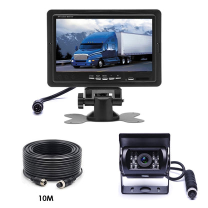F0505 7 นิ้ว HD รถ 18 IR LEDs กล้องสำรองจอภาพกระจกมองหลังพร้อมสายเคเบิล 10 เมตร, Single Camera