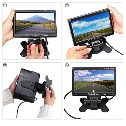 F0505 7 นิ้ว HD รถ 18 IR LEDs กล้องสำรองจอภาพกระจกมองหลังพร้อมสายเคเบิล 10 เมตร, Single Camera