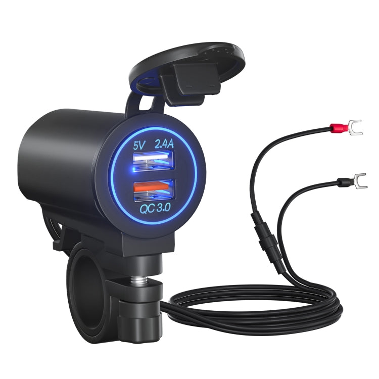 ZH-723F5 รถยนต์ / รถจักรยานยนต์ QC3.0 โทรศัพท์มือถือชาร์จเร็ว Dual USB Car Charger