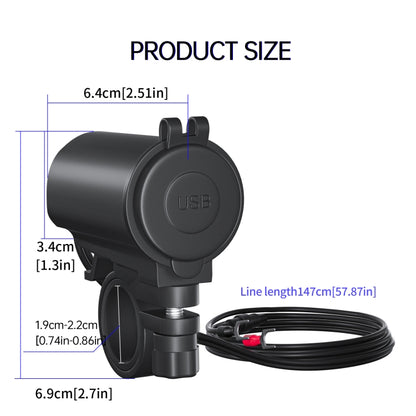 ZH-723F5 รถยนต์ / รถจักรยานยนต์ QC3.0 โทรศัพท์มือถือชาร์จเร็ว Dual USB Car Charger