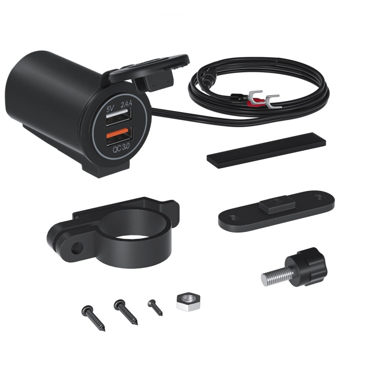 ZH-723F5 รถยนต์ / รถจักรยานยนต์ QC3.0 โทรศัพท์มือถือชาร์จเร็ว Dual USB Car Charger