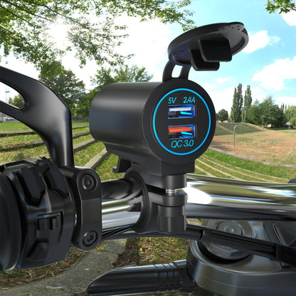 ZH-723F5 รถยนต์ / รถจักรยานยนต์ QC3.0 โทรศัพท์มือถือชาร์จเร็ว Dual USB Car Charger