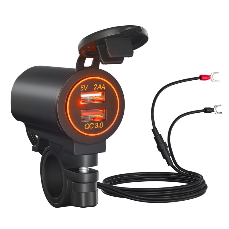 ZH-723F5 รถยนต์ / รถจักรยานยนต์ QC3.0 โทรศัพท์มือถือชาร์จเร็ว Dual USB Car Charger