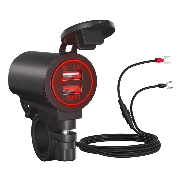 ZH-723F5 รถยนต์ / รถจักรยานยนต์ QC3.0 โทรศัพท์มือถือชาร์จเร็ว Dual USB Car Charger