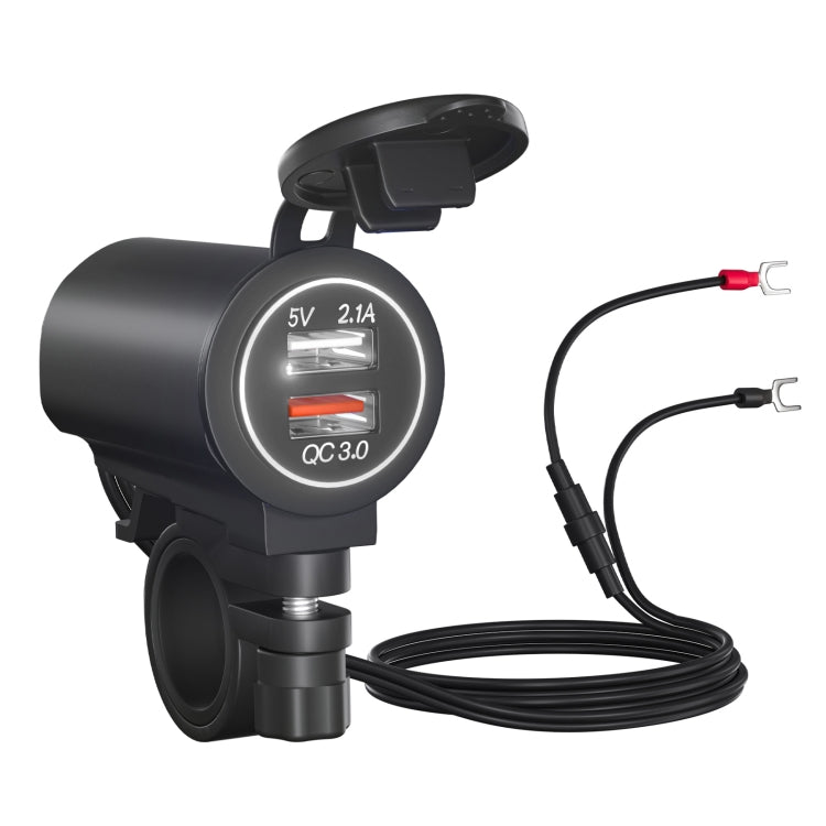 ZH-723F5 รถยนต์ / รถจักรยานยนต์ QC3.0 โทรศัพท์มือถือชาร์จเร็ว Dual USB Car Charger