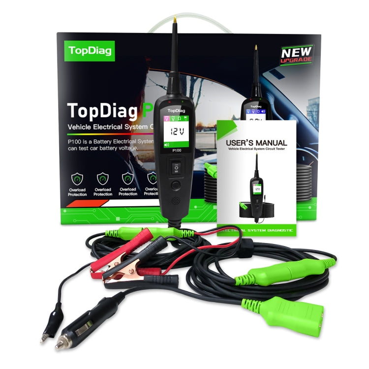 TopDiag P100 Car Circuit Intelligent Analyzer เครื่องมือวินิจฉัย, ความยาวสายเคเบิล: 2 ม, TopDiag P100 2m