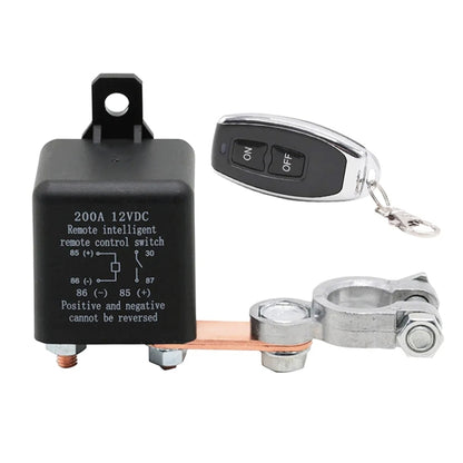ZL180 12V 200A รถ รีเลย์ รีโมท ตัวแยกแบตเตอรี่ Rireless พร้อมคลิปแบตเตอรี่ x 2 และรีโมทคอนโทรล x 2, 12V 200A  with Battery Clip x 2 & Remote Control x 2