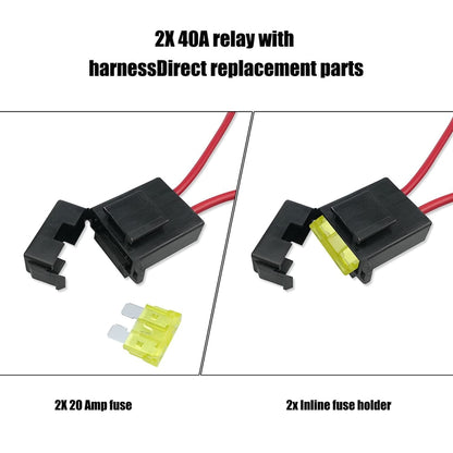 รถ 12V 40A 175-185 องศาเทอร์โมสตัทพัดลมระบายความร้อนแบบคู่สายไฟรีเลย์ชุดเซ็นเซอร์, Electric Cooling Fan Wiring Relay