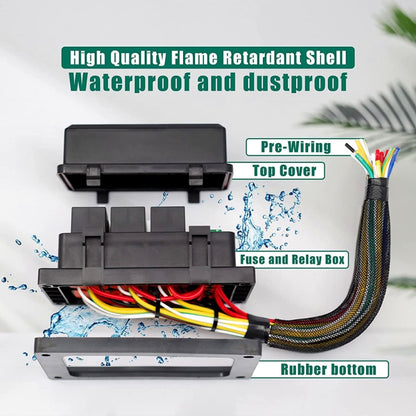 12V 5 Pin รถ 6 ช่องกล่องฟิวส์รีเลย์กันน้ำพร้อมสายเคเบิล, 12V 5 Pin