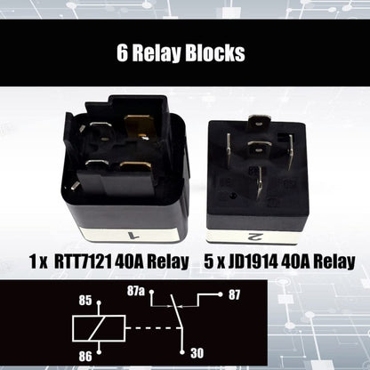 24V 5 Pin รถ 6 ช่องกล่องฟิวส์รีเลย์กันน้ำพร้อมสายเคเบิล, 24V