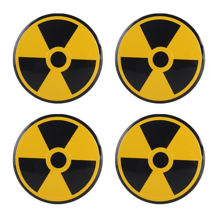 สติ๊กเกอร์ตกแต่งดุมล้อรถยนต์ 4 in 1 เส้นผ่านศูนย์กลาง 5.8 ซม, Black + Yellow