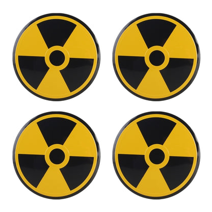 สติ๊กเกอร์ตกแต่งดุมล้อรถยนต์ 4 in 1 เส้นผ่านศูนย์กลาง 5.8 ซม, Black + Yellow