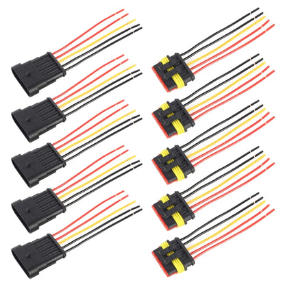 10pcs 4P Car Connector Plug-In Waterproof Plug ความยาว：10ซม, 5P
