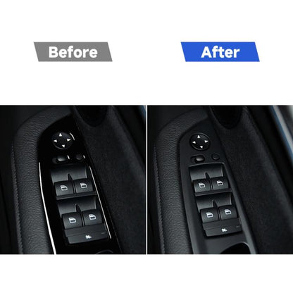 รถไดรฟ์ขวาหน้าต่างแผง + ปุ่มเริ่มต้นสติกเกอร์ตกแต่งสำหรับ BMW X5 E70 2008-2013 / x6 E71 2009-2014, Window Lift Panel, Right