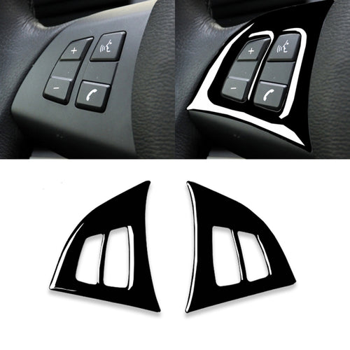 รถพวงมาลัยปุ่มสติกเกอร์ตกแต่งสำหรับ BMW E70 X5 2008-2013,ซ้ายและขวา Universal, Steering Wheel Buttons