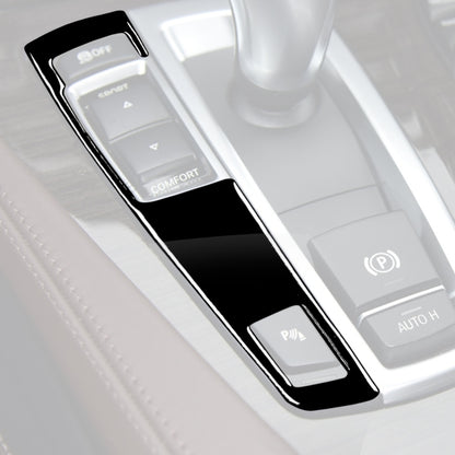 รถ ไดรฟ์ซ้ายแผงเกียร์คีย์เดียวสติกเกอร์ตกแต่งสำหรับ BMW Series 5 F10 2011-2017, For Series 5 F10 Single Key, Left Drive