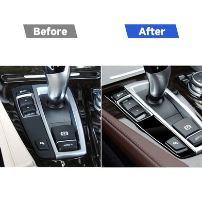 รถ ไดรฟ์ซ้ายแผงเกียร์คีย์เดียวสติกเกอร์ตกแต่งสำหรับ BMW Series 5 F10 2011-2017, For Series 5 F10 Single Key, Left Drive