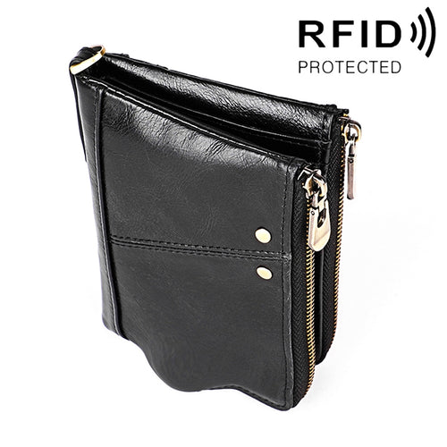 3533 ยาว Crazy Horse Texture หนัง Cowhide พับ Anti-Magnetic RFID กระเป๋าสตางค์กระเป๋าคลัทช์สำหรับชายพร้อมช่องใส่การ์ด, 3533 Black, 3533 Coffee, 3533 Blue, 3533 Red, 3533 Yellowish-brown