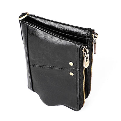 3533 ยาว Crazy Horse Texture หนัง Cowhide พับ Anti-Magnetic RFID กระเป๋าสตางค์กระเป๋าคลัทช์สำหรับชายพร้อมช่องใส่การ์ด, 3533 Black, 3533 Coffee, 3533 Blue, 3533 Red, 3533 Yellowish-brown