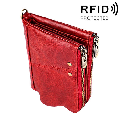 3533 ยาว Crazy Horse Texture หนัง Cowhide พับ Anti-Magnetic RFID กระเป๋าสตางค์กระเป๋าคลัทช์สำหรับชายพร้อมช่องใส่การ์ด, 3533 Black, 3533 Coffee, 3533 Blue, 3533 Red, 3533 Yellowish-brown