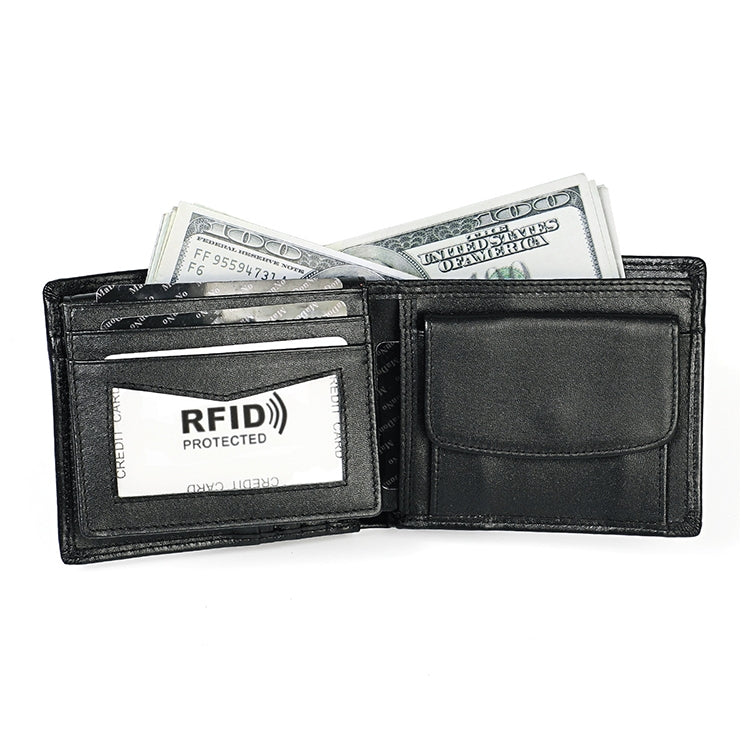 8020 แนวนอน Retro Crazy Horse หนัง Anti-Magnetic RFID กระเป๋าสตางค์คลัทช์กระเป๋าสำหรับชายพร้อมช่องใส่การ์ด, 8020 Black, 8020 Coffee, 8020 Yellowish-brown