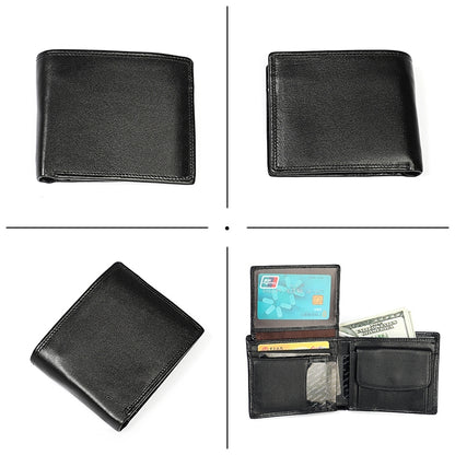 8020 แนวนอน Retro Crazy Horse หนัง Anti-Magnetic RFID กระเป๋าสตางค์คลัทช์กระเป๋าสำหรับชายพร้อมช่องใส่การ์ด, 8020 Black, 8020 Coffee, 8020 Yellowish-brown