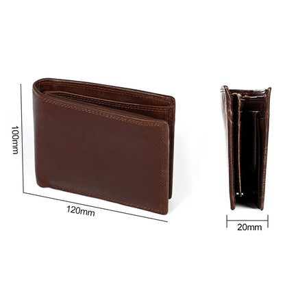 8020 แนวนอน Retro Crazy Horse หนัง Anti-Magnetic RFID กระเป๋าสตางค์คลัทช์กระเป๋าสำหรับชายพร้อมช่องใส่การ์ด, 8020 Black, 8020 Coffee, 8020 Yellowish-brown