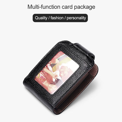 KB189 หนังวัวแนวตั้งรูปทรงออร์แกนหลายช่องใส่การ์ดกระเป๋าสตางค์ RFID ป้องกันแม่เหล็กสำหรับสุภาพสตรีพร้อมหน้าต่างโปร่งใส, KB189 Black, KB189 Purple, KB189 Rose Red, KB189 Sapphire Blue
