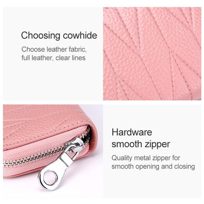 KB191 ซิปหนังวัวหนังออร์แกนรูปร่างช่องใส่การ์ดหลายช่องกระเป๋าสตางค์ RFID ป้องกันแม่เหล็กกระเป๋าคลัทช์สำหรับสุภาพสตรี, KB191 Aqua Blue, KB191 Black, KB191 Dark Blue, KB191 Pink, KB191 Light Purple, KB191 Wine Red, KB191 Brown