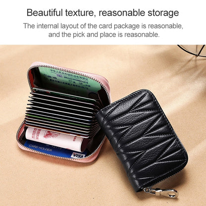 KB191 ซิปหนังวัวหนังออร์แกนรูปร่างช่องใส่การ์ดหลายช่องกระเป๋าสตางค์ RFID ป้องกันแม่เหล็กกระเป๋าคลัทช์สำหรับสุภาพสตรี, KB191 Aqua Blue, KB191 Black, KB191 Dark Blue, KB191 Pink, KB191 Light Purple, KB191 Wine Red, KB191 Brown