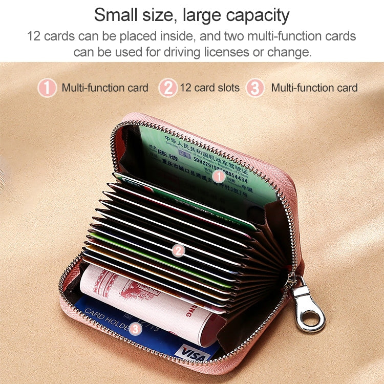 KB191 ซิปหนังวัวหนังออร์แกนรูปร่างช่องใส่การ์ดหลายช่องกระเป๋าสตางค์ RFID ป้องกันแม่เหล็กกระเป๋าคลัทช์สำหรับสุภาพสตรี, KB191 Aqua Blue, KB191 Black, KB191 Dark Blue, KB191 Pink, KB191 Light Purple, KB191 Wine Red, KB191 Brown