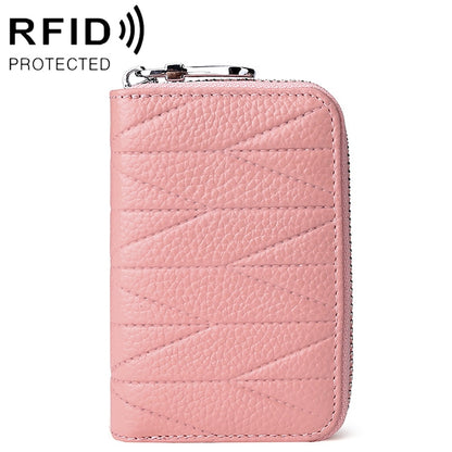 KB191 ซิปหนังวัวหนังออร์แกนรูปร่างช่องใส่การ์ดหลายช่องกระเป๋าสตางค์ RFID ป้องกันแม่เหล็กกระเป๋าคลัทช์สำหรับสุภาพสตรี, KB191 Aqua Blue, KB191 Black, KB191 Dark Blue, KB191 Pink, KB191 Light Purple, KB191 Wine Red, KB191 Brown