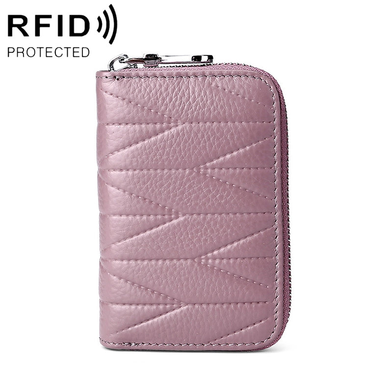 KB191 ซิปหนังวัวหนังออร์แกนรูปร่างช่องใส่การ์ดหลายช่องกระเป๋าสตางค์ RFID ป้องกันแม่เหล็กกระเป๋าคลัทช์สำหรับสุภาพสตรี, KB191 Aqua Blue, KB191 Black, KB191 Dark Blue, KB191 Pink, KB191 Light Purple, KB191 Wine Red, KB191 Brown