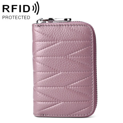 KB191 ซิปหนังวัวหนังออร์แกนรูปร่างช่องใส่การ์ดหลายช่องกระเป๋าสตางค์ RFID ป้องกันแม่เหล็กกระเป๋าคลัทช์สำหรับสุภาพสตรี, KB191 Aqua Blue, KB191 Black, KB191 Dark Blue, KB191 Pink, KB191 Light Purple, KB191 Wine Red, KB191 Brown