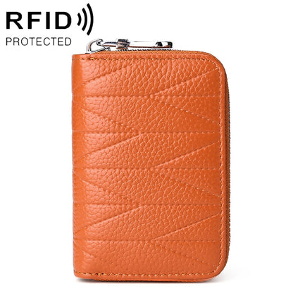 KB191 ซิปหนังวัวหนังออร์แกนรูปร่างช่องใส่การ์ดหลายช่องกระเป๋าสตางค์ RFID ป้องกันแม่เหล็กกระเป๋าคลัทช์สำหรับสุภาพสตรี, KB191 Aqua Blue, KB191 Black, KB191 Dark Blue, KB191 Pink, KB191 Light Purple, KB191 Wine Red, KB191 Brown