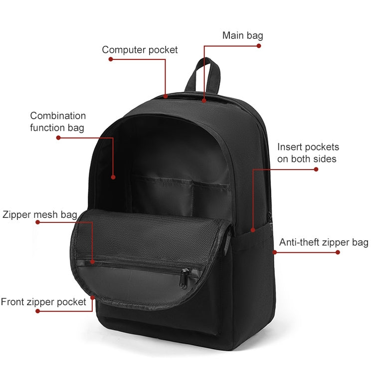 cxs-8106 กระเป๋าเป้สะพายหลังแล็ปท็อป Oxford มัลติฟังก์ชั่น