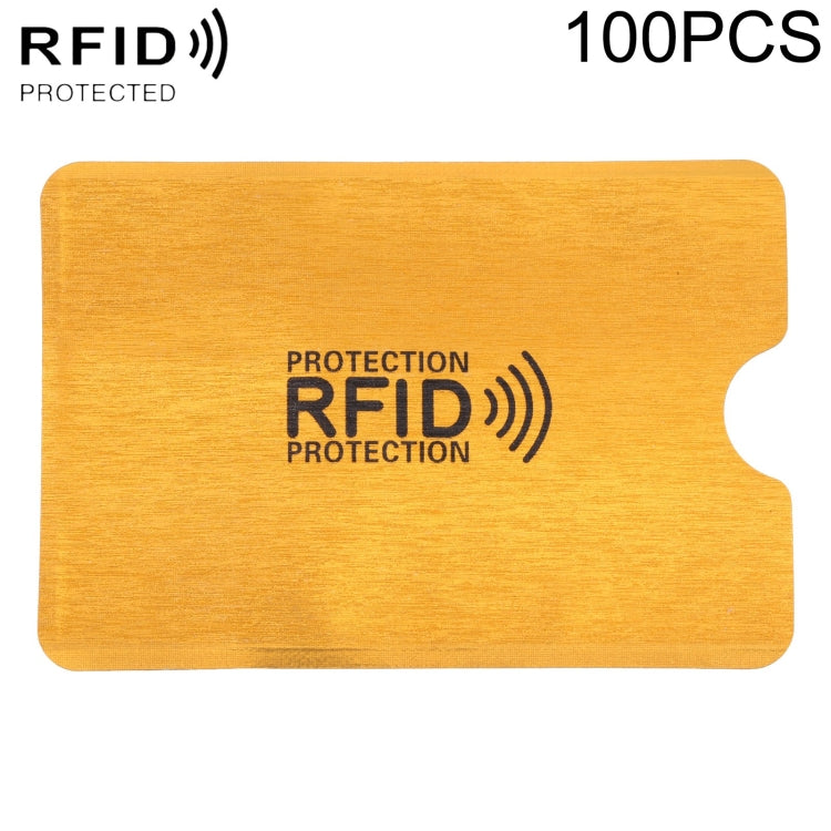 100 ชิ้นอลูมิเนียมฟอยล์ป้องกันการโจรกรรม RFID ปิดกั้นแขนการ์ดป้องกันขนาด: 9.1 * 6.3 ซม., RFID 100pcs (Gold), RFID 100pcs (Silver)