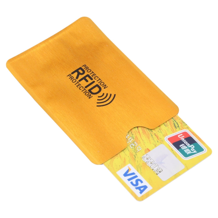 100 ชิ้นอลูมิเนียมฟอยล์ป้องกันการโจรกรรม RFID ปิดกั้นแขนการ์ดป้องกันขนาด: 9.1 * 6.3 ซม., RFID 100pcs (Gold), RFID 100pcs (Silver)