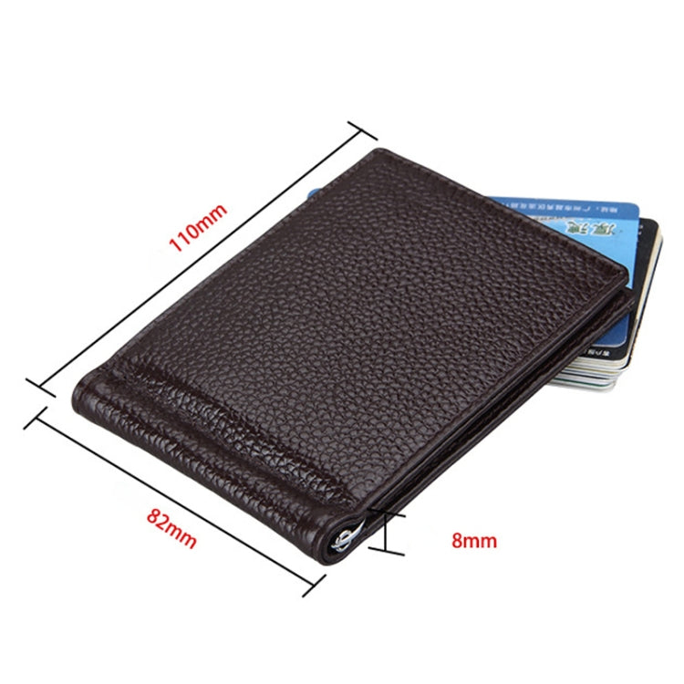 หนังวัวเนื้อลิ้นจี่ผู้ถือบัตรกระเป๋าสตางค์ RFID การปิดกั้นกระเป๋าเงินเหรียญบัตรกระเป๋าป้องกันกรณีที่มีช่องเสียบการ์ด 6 ใบขนาด: 110 * 82 * 8 มม.