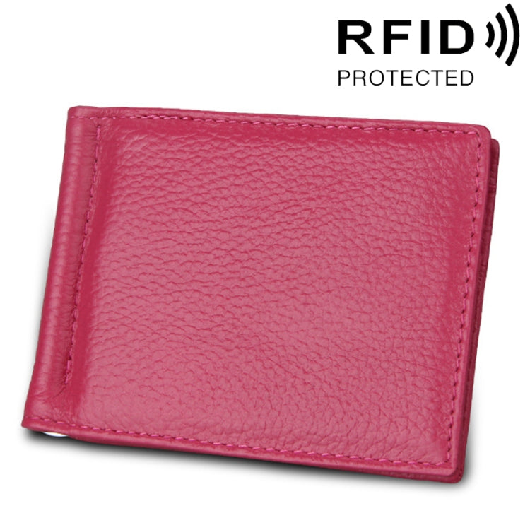 หนังวัวเนื้อลิ้นจี่ผู้ถือบัตรกระเป๋าสตางค์ RFID การปิดกั้นกระเป๋าเงินเหรียญบัตรกระเป๋าป้องกันกรณีที่มีช่องเสียบการ์ด 6 ใบขนาด: 110 * 82 * 8 มม.