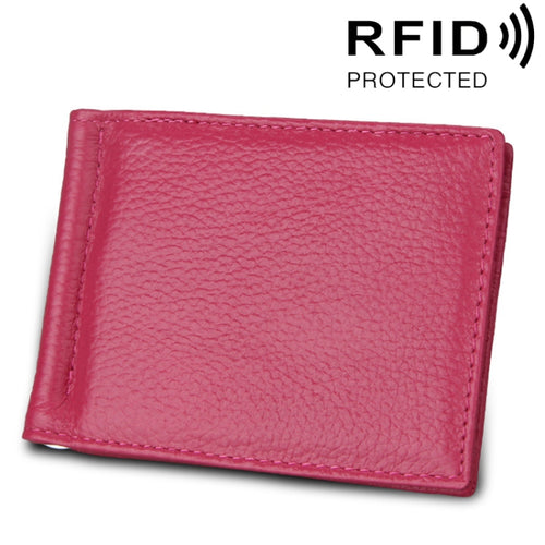 หนังวัวเนื้อลิ้นจี่ผู้ถือบัตรกระเป๋าสตางค์ RFID การปิดกั้นกระเป๋าเงินเหรียญบัตรกระเป๋าป้องกันกรณีที่มีช่องเสียบการ์ด 6 ใบขนาด: 110 * 82 * 8 มม.